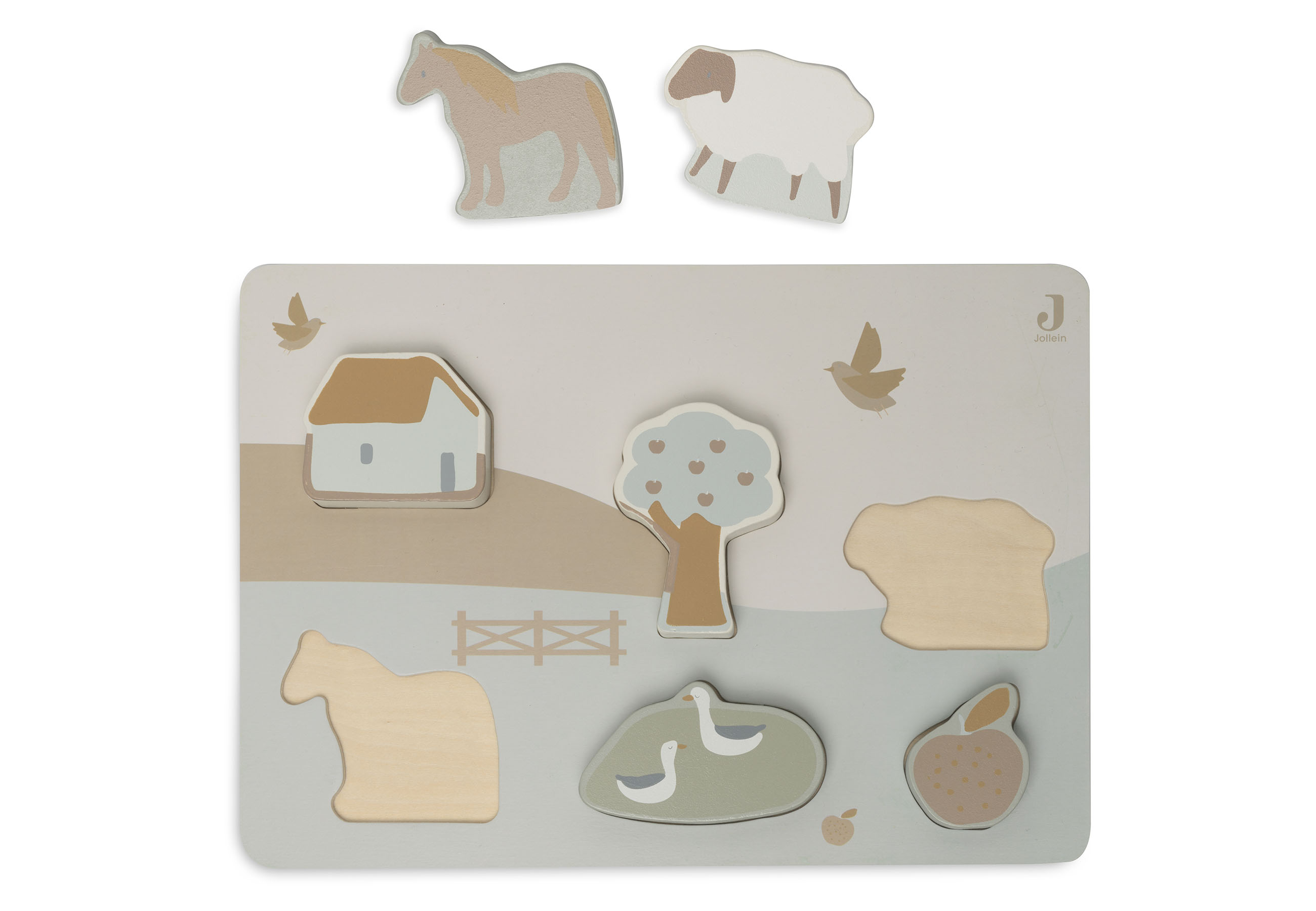 Jollein Steck-Puzzle aus Holz Farm