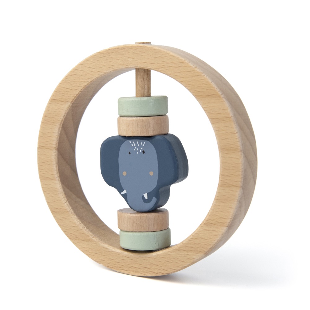 Trixie Holz-Rassel rund Elefant Mrs Elephant blau