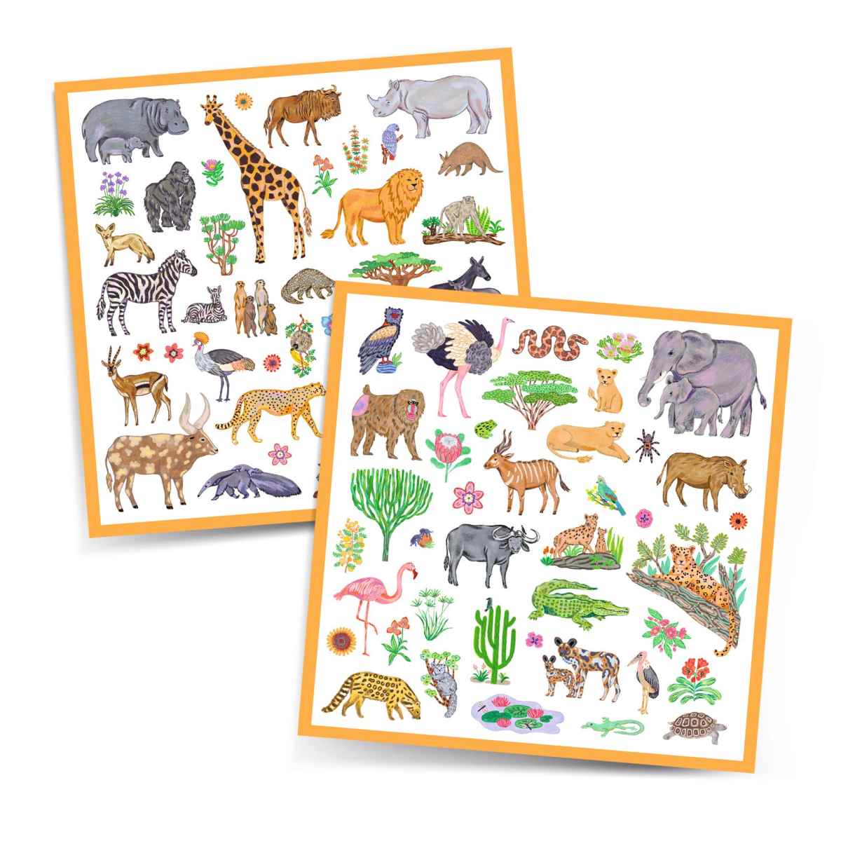 Djeco Aufkleber Sticker Kenia Safaritiere 160 Stück