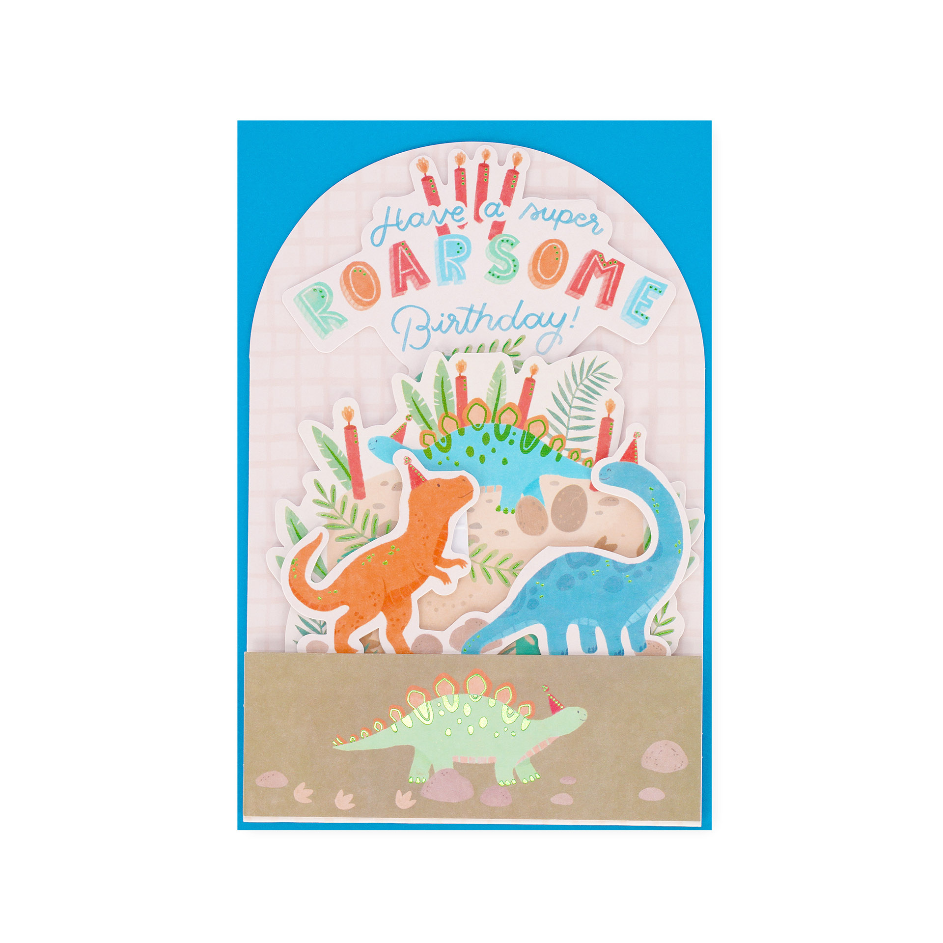 Legami Pop-Up Glückwunschkarte Grußkarte Happy Birthday Geburtstagskuchen Dino