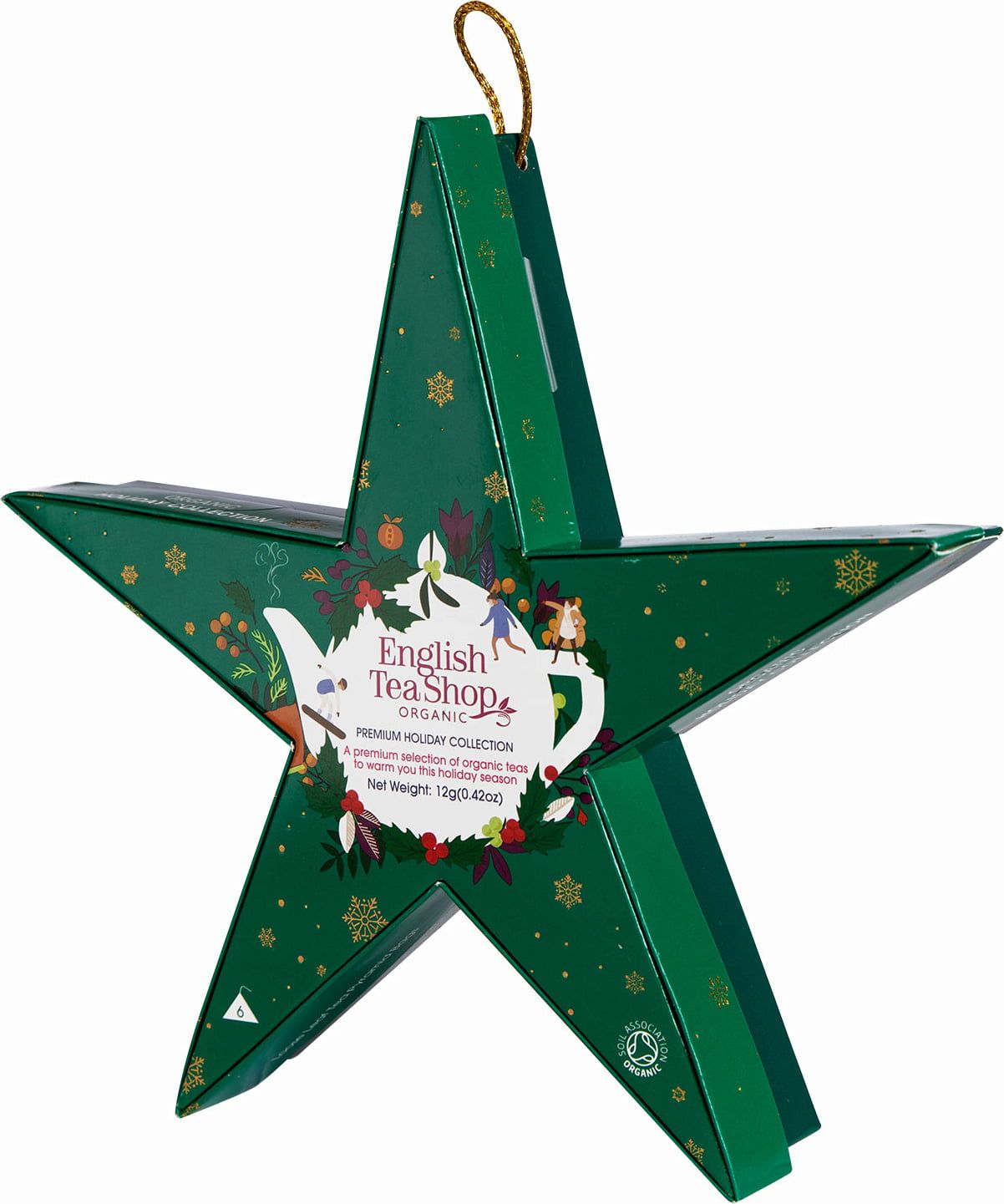 English Tea Shop Weihnachtsstern zum Aufhängen Green Star 6 Teebeutel