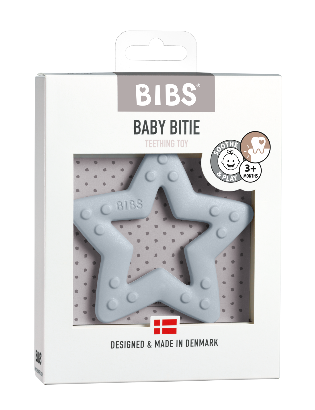 BIBS Baby Beißring - Baby Blue Star blau