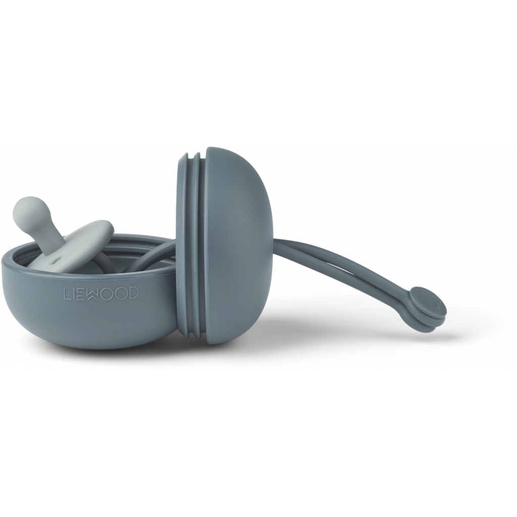 Liewood Schnuller Aufbewahrungsbox aus Silikon whale blue blau