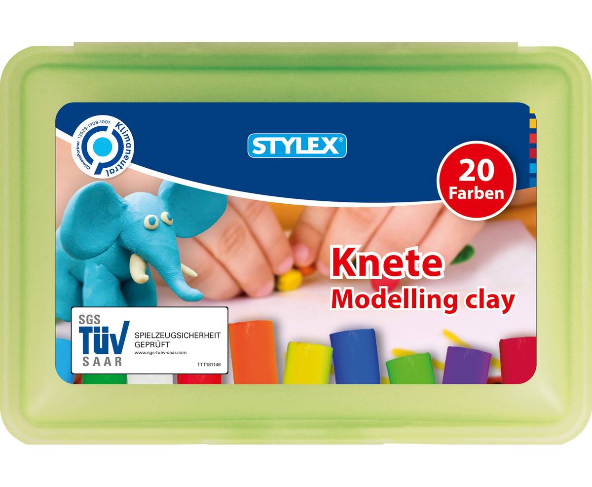 Stylex Knete Knetmasse in Schulbox 20 Stück