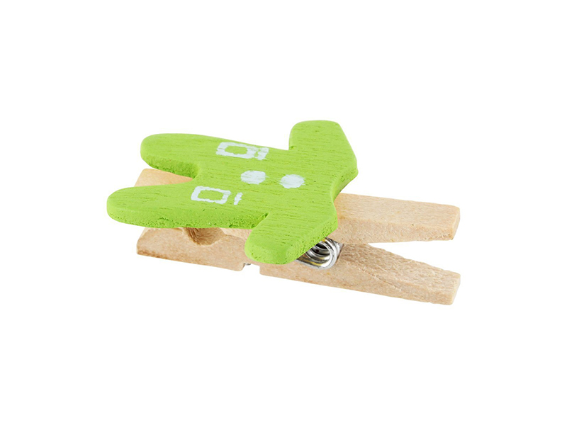 Elfenstall Kleine Mini Holz Wäscheklammern / Holzklammer Hose Grün
