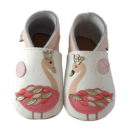 Lait et Miel Leder-Krabbelschuhe Schwan 18-24 Monate