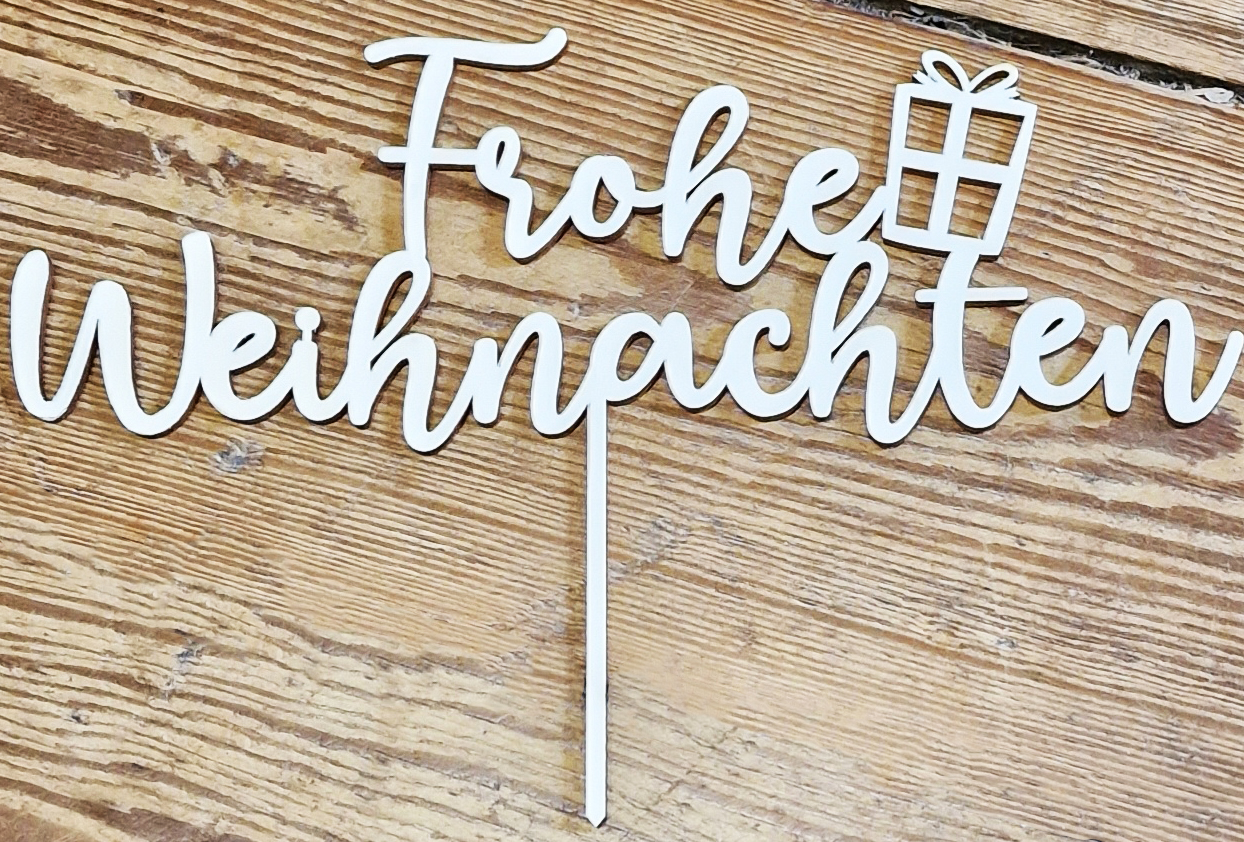 Kuchentopper für Weihnachten aus Holz Frohe Weihnachten