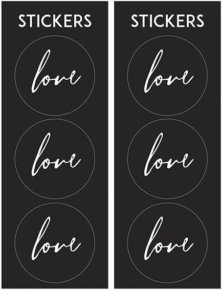 PartyDeco Papiertüten Geschenktüten in Weiß inklusive Love Sticker 6 Stück