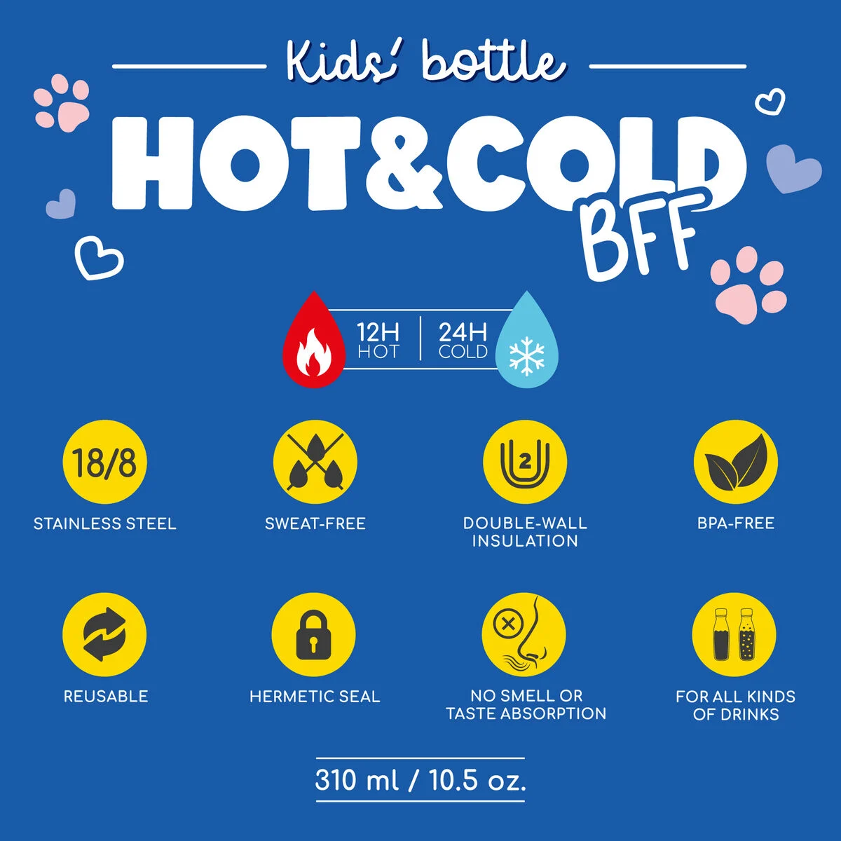 Legami Thermosflasche Hot & Cold Trinkflasche 310 ml Katze Kitty