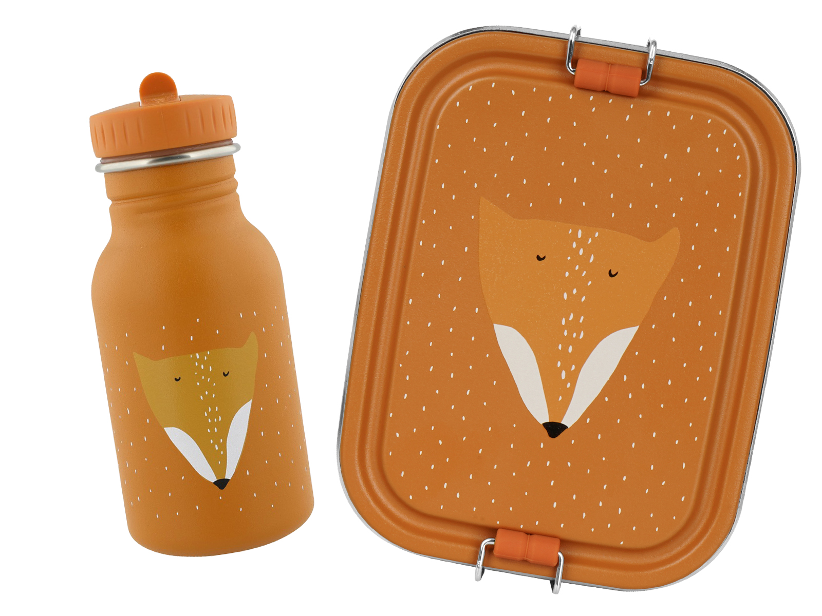 Trixie Baby Brotdose Trinkflasche Set Edelstahl Fuchs Orange Small