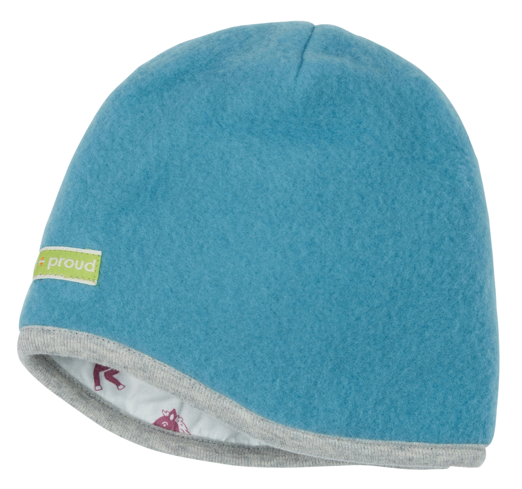 Loud + Proud Wendemütze Kindermütze Wollfleece topaz türkis Pferd 98/104 Loud + Proud Wendemütze Kindermütze Wollfleece topaz türkis Pferd 98/104