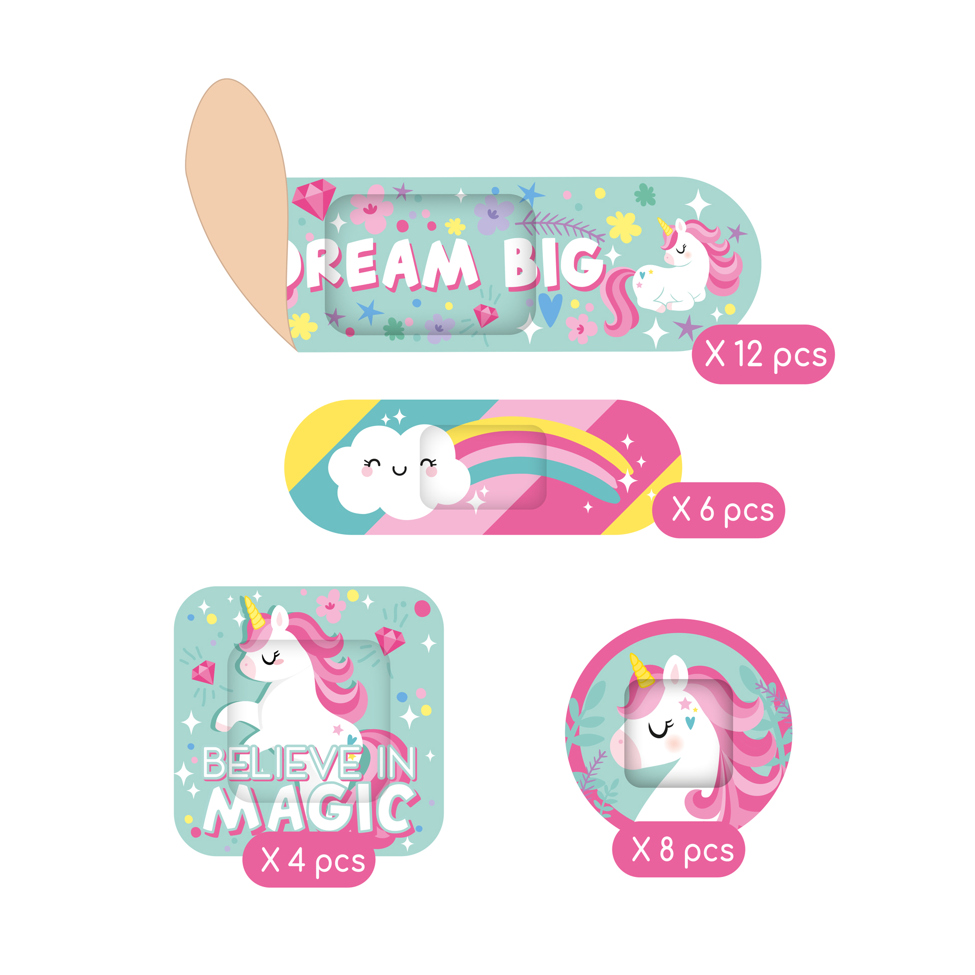 Legami 30 Bedruckte Pflaster Kinderpflaster Be Brave Unicorn Einhorn