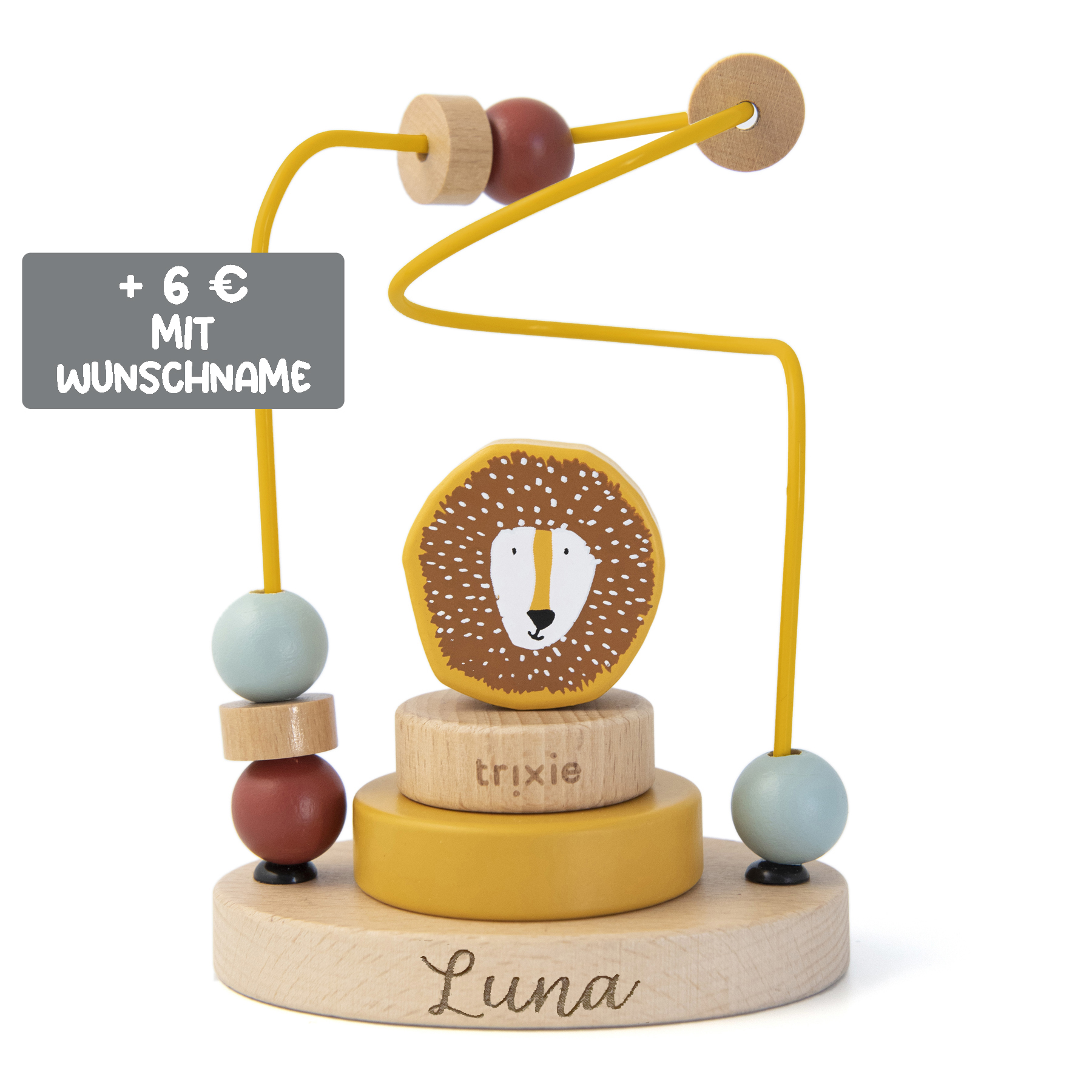 Trixie Baby Holz Motorikschleife Löwe Mr. Lion gelb