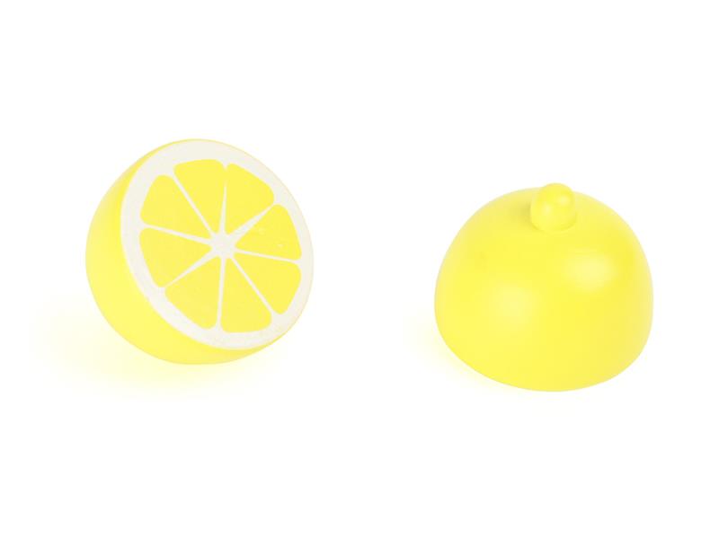 Zitrone aus Holz für den Kinderkaufladen Kaufmannsladen, 1 Stück Holzzitrone