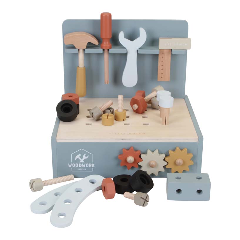 Little Dutch Spiel Mini Werkbank aus Holz blau Little Dutch Spiel Mini Werkbank aus Holz blau