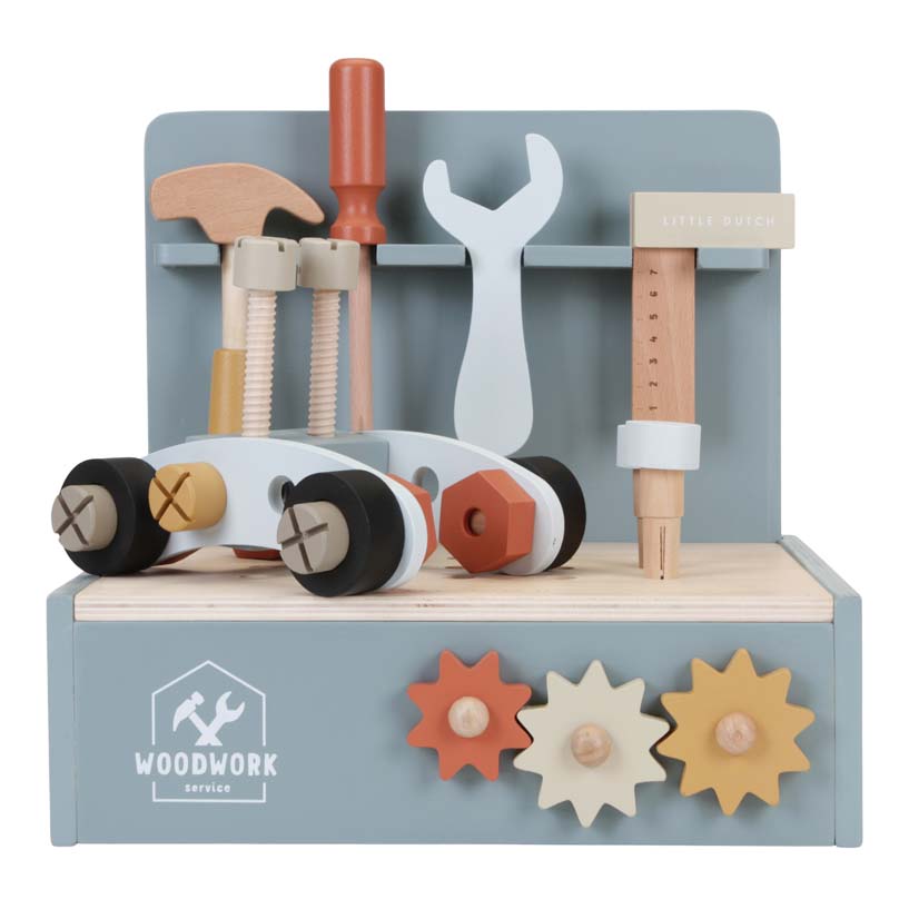 Little Dutch Spiel Mini Werkbank aus Holz blau Little Dutch Spiel Mini Werkbank aus Holz blau