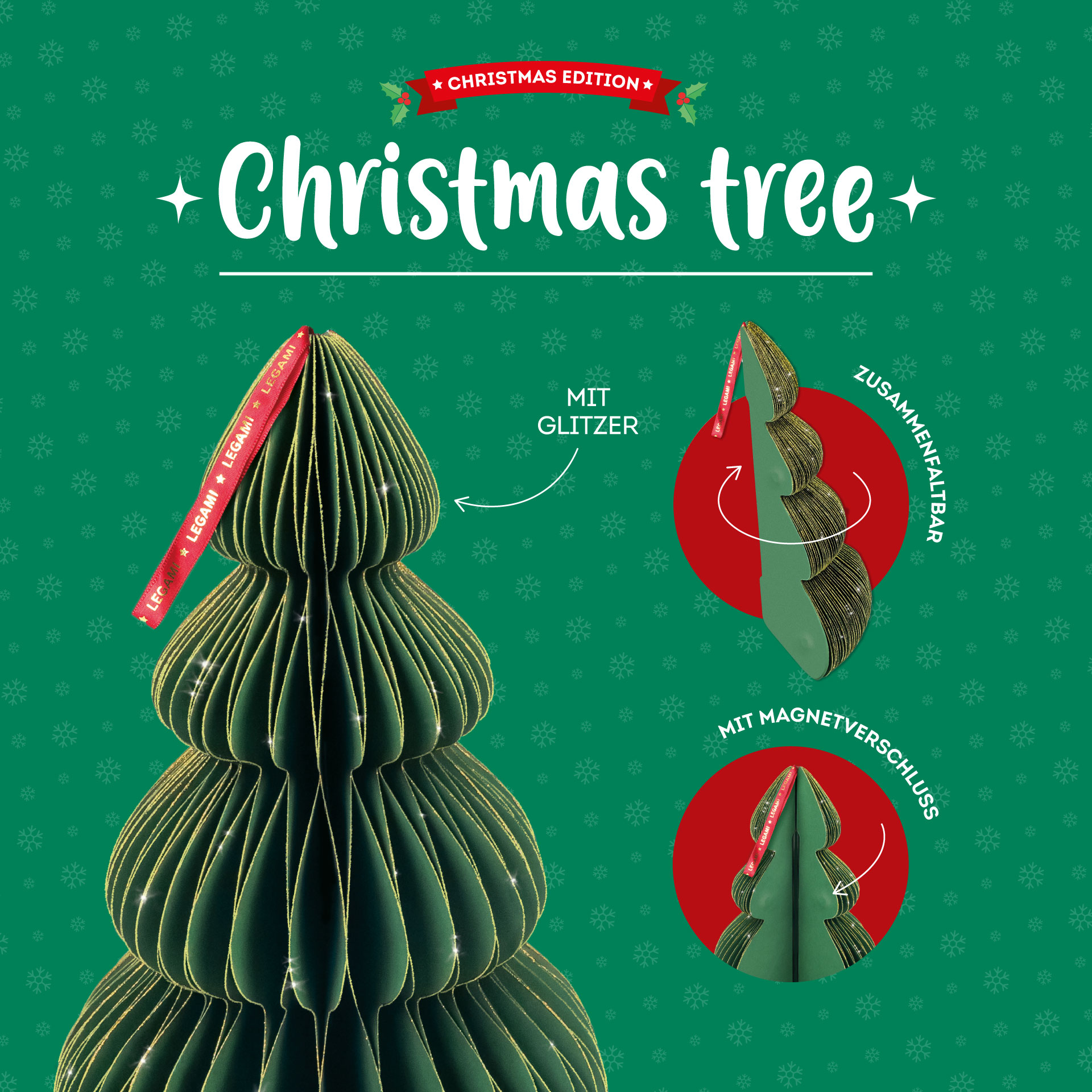 Legami Weihnachtsdekoration aus Wabenpapier Christmas Tree Weihnachtsbaum