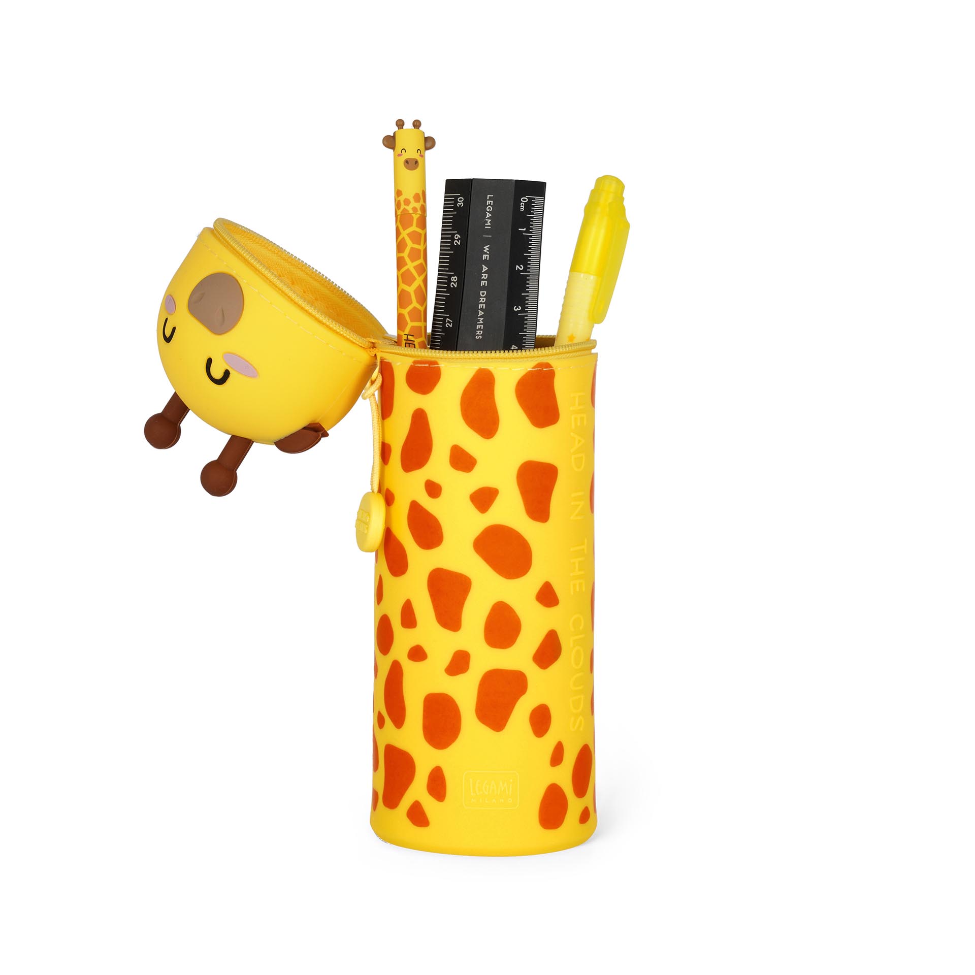 Legami 2 in 1 Federmäppchen aus Silikon Kawaii Giraffe