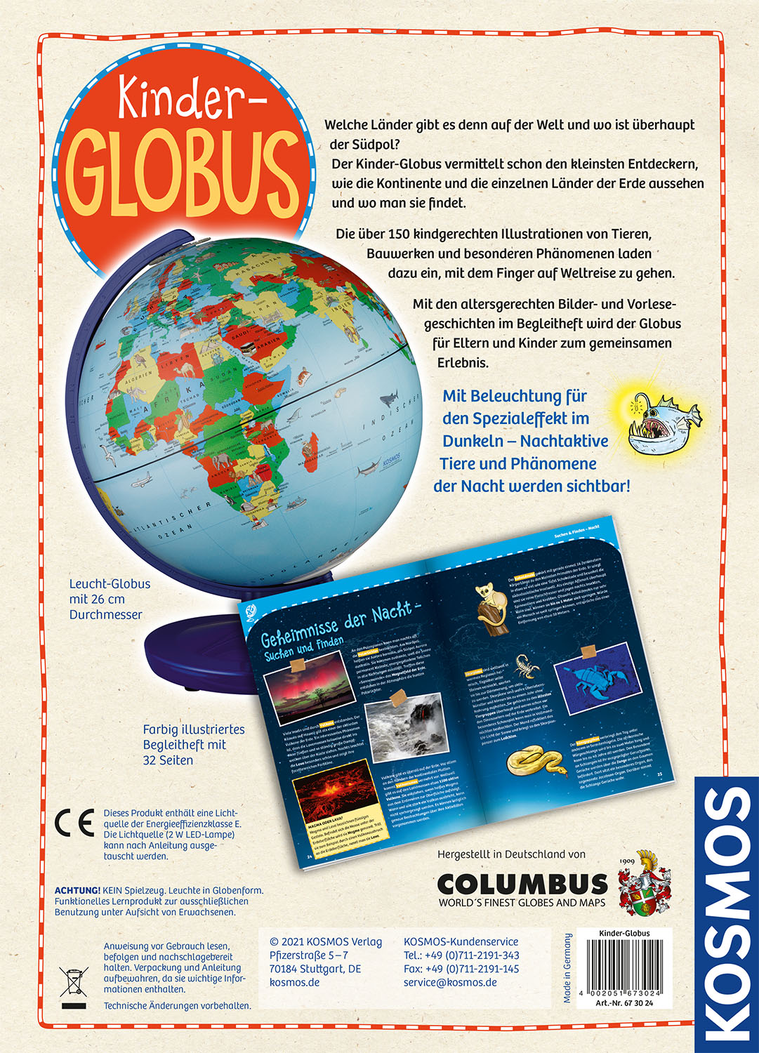 Kosmos Kinder-Globus mit Licht