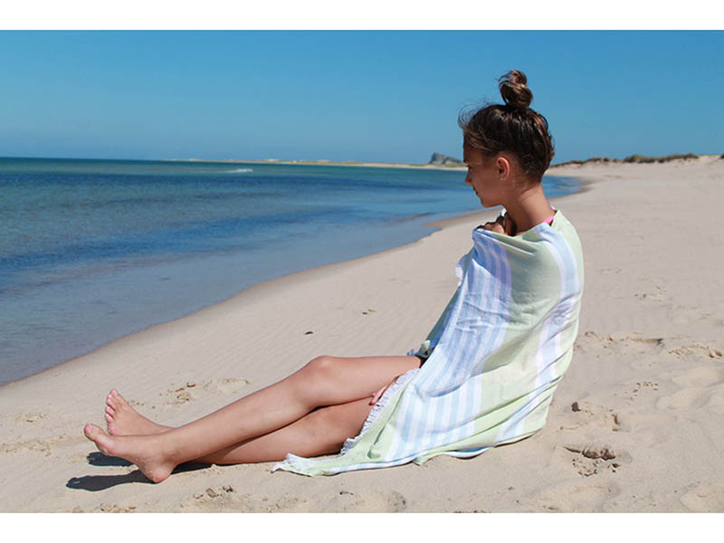 Lulujo Badetuch Hamam 150 x 100 cm Ocean Blue