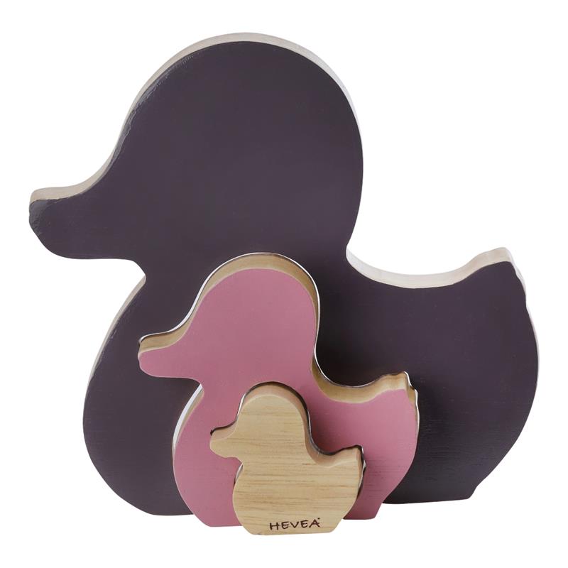 Hevea Holzpuzzle Steckspiel Puzzle aus Holz Ente Kawan lila