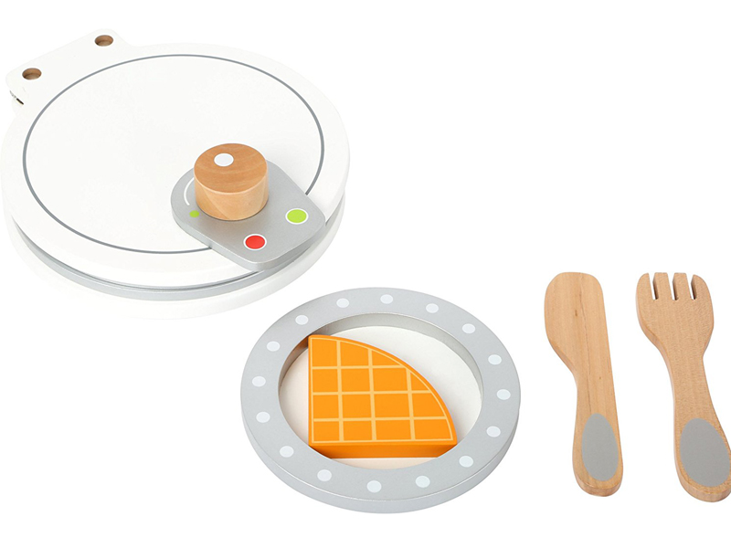 Small Foot Design Waffeleisen auf Holz zum Aufklappen inkl. Teller und Besteck