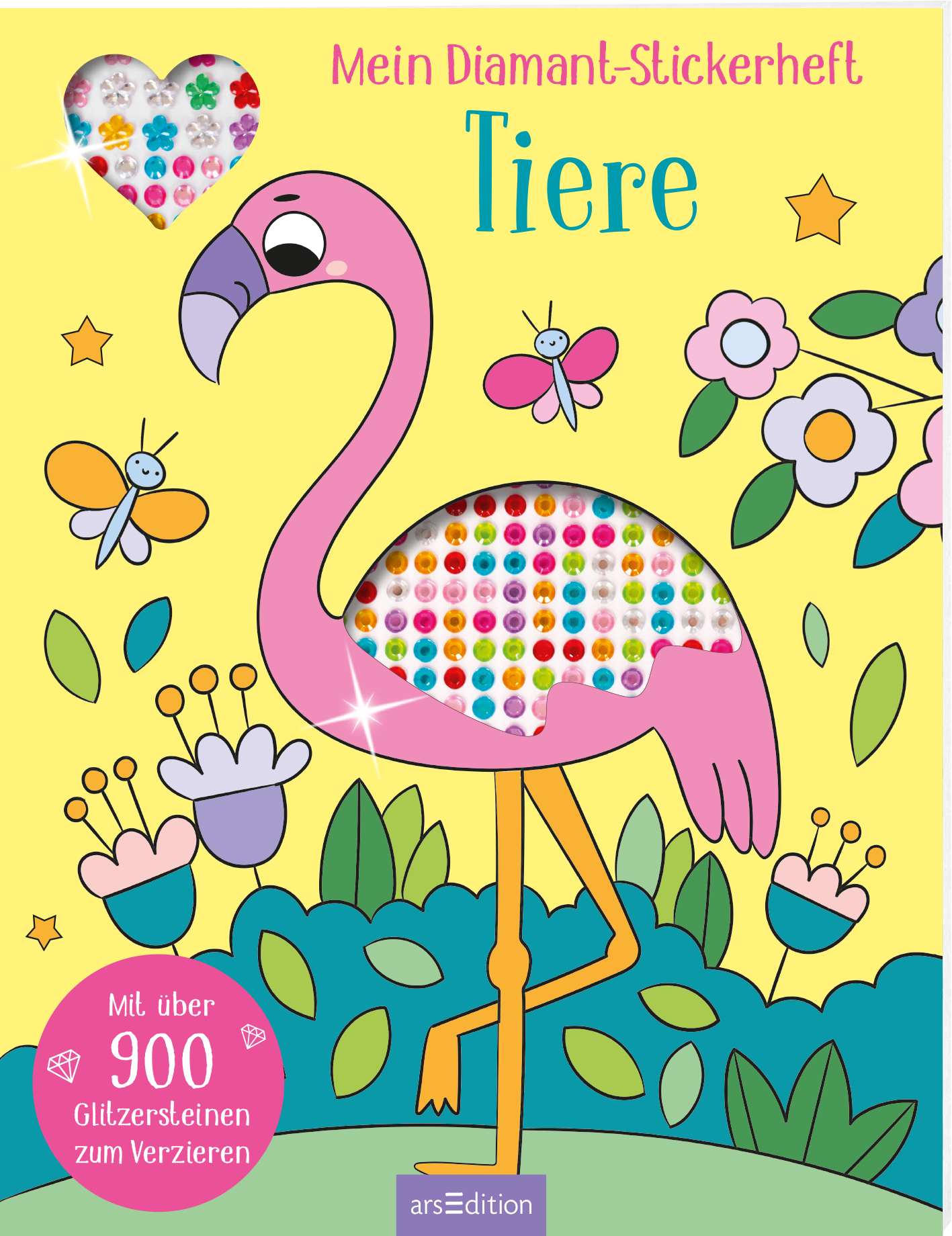 Mein Diamant Stickerheft Tiere mit über 900 Glitzersteinen