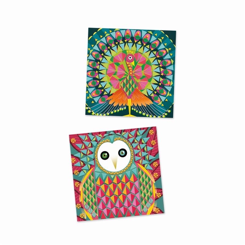 Djeco Mosaik Sticker Set Coco Pfau und Eule