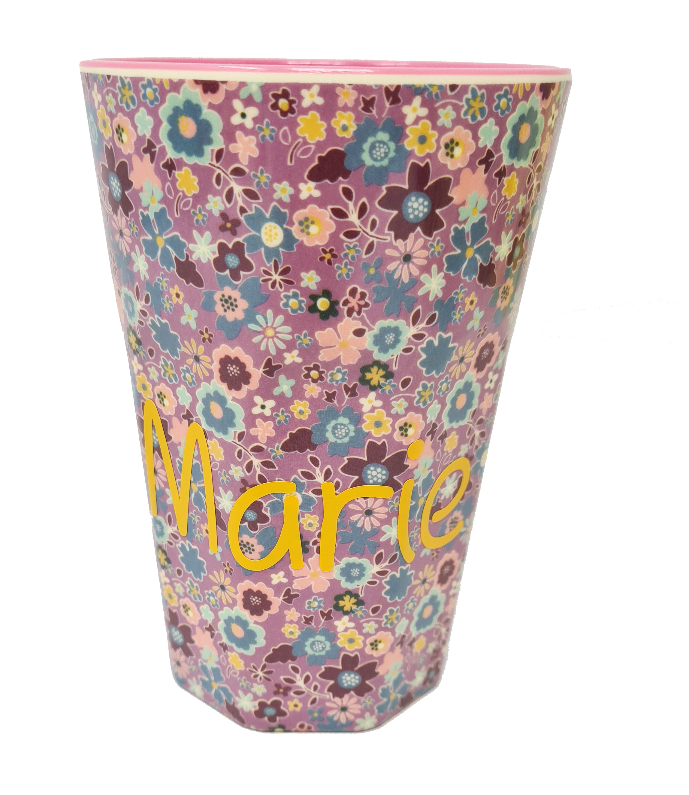 Elfenstall Rice Becher mit Wunsch-Namen personalisiert Large Lavender Fall Floral