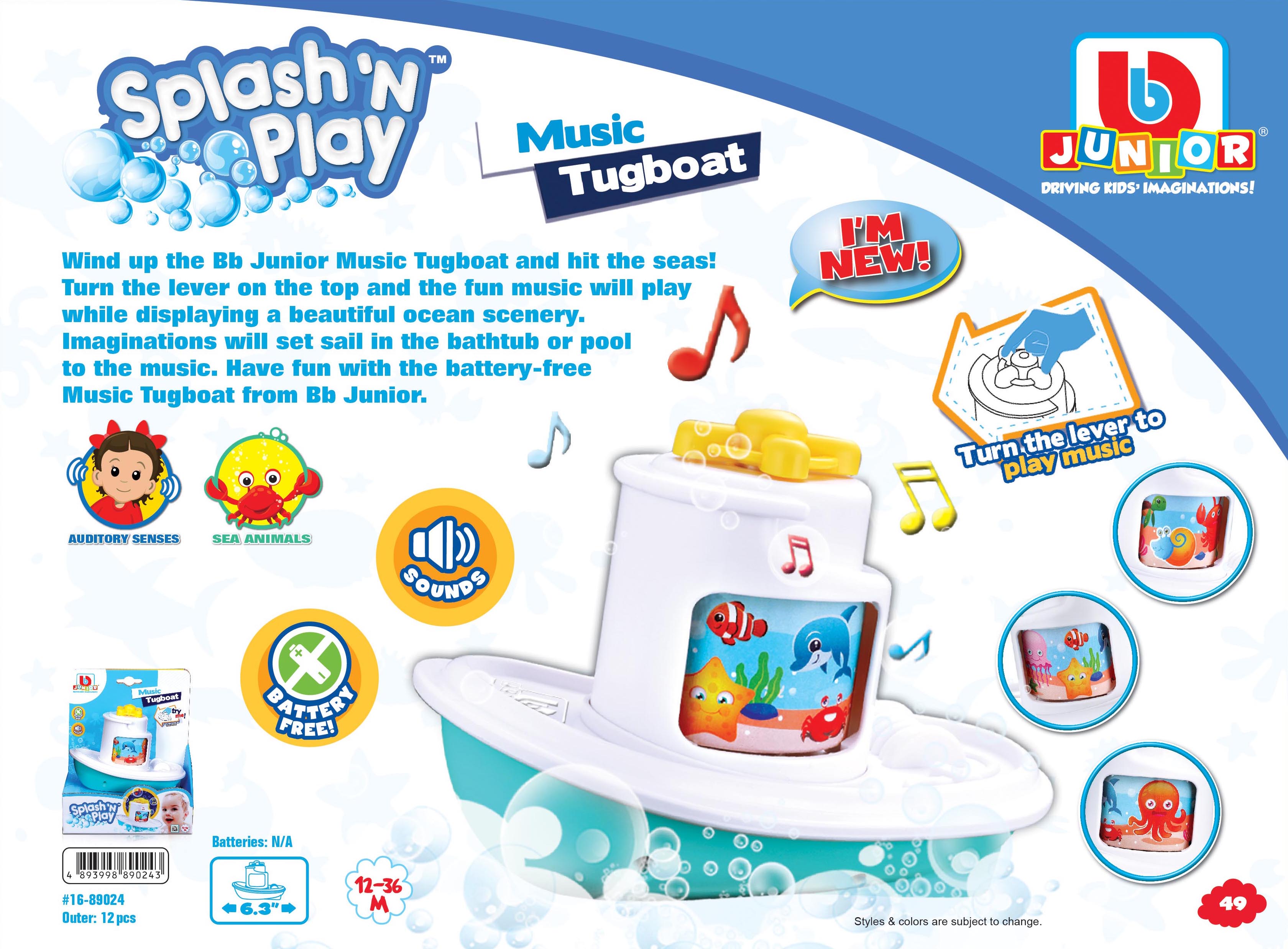 BB Junior Splash´N Play Music Tugboat 15 cm Badespielzeug BB Junior Splash´N Play Music Tugboat 15 cm Badespielzeug