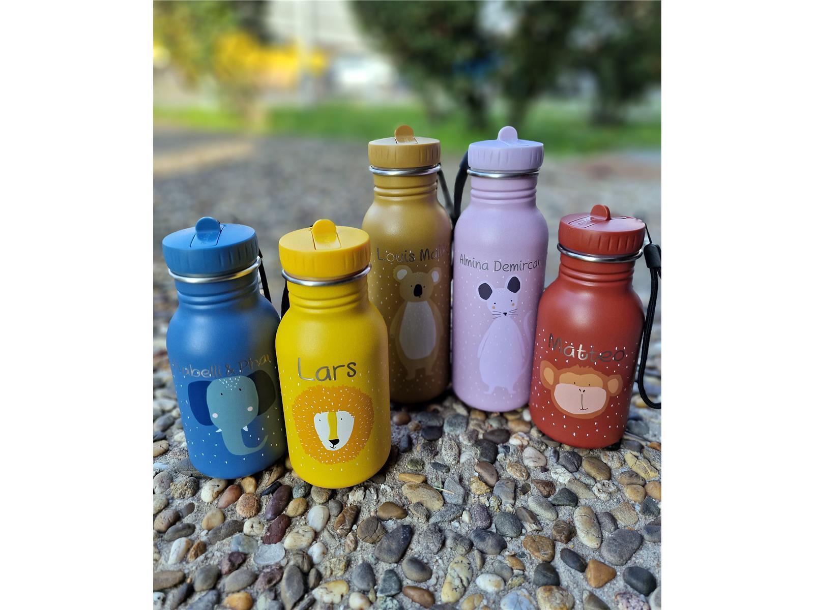 Trixie Trinkflasche aus Edelstahl Mrs Mouse Maus violett 500ml personalisiert