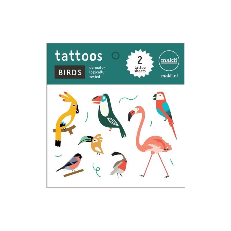 MAKII Kinder-Tattoos Motiv Vögel
