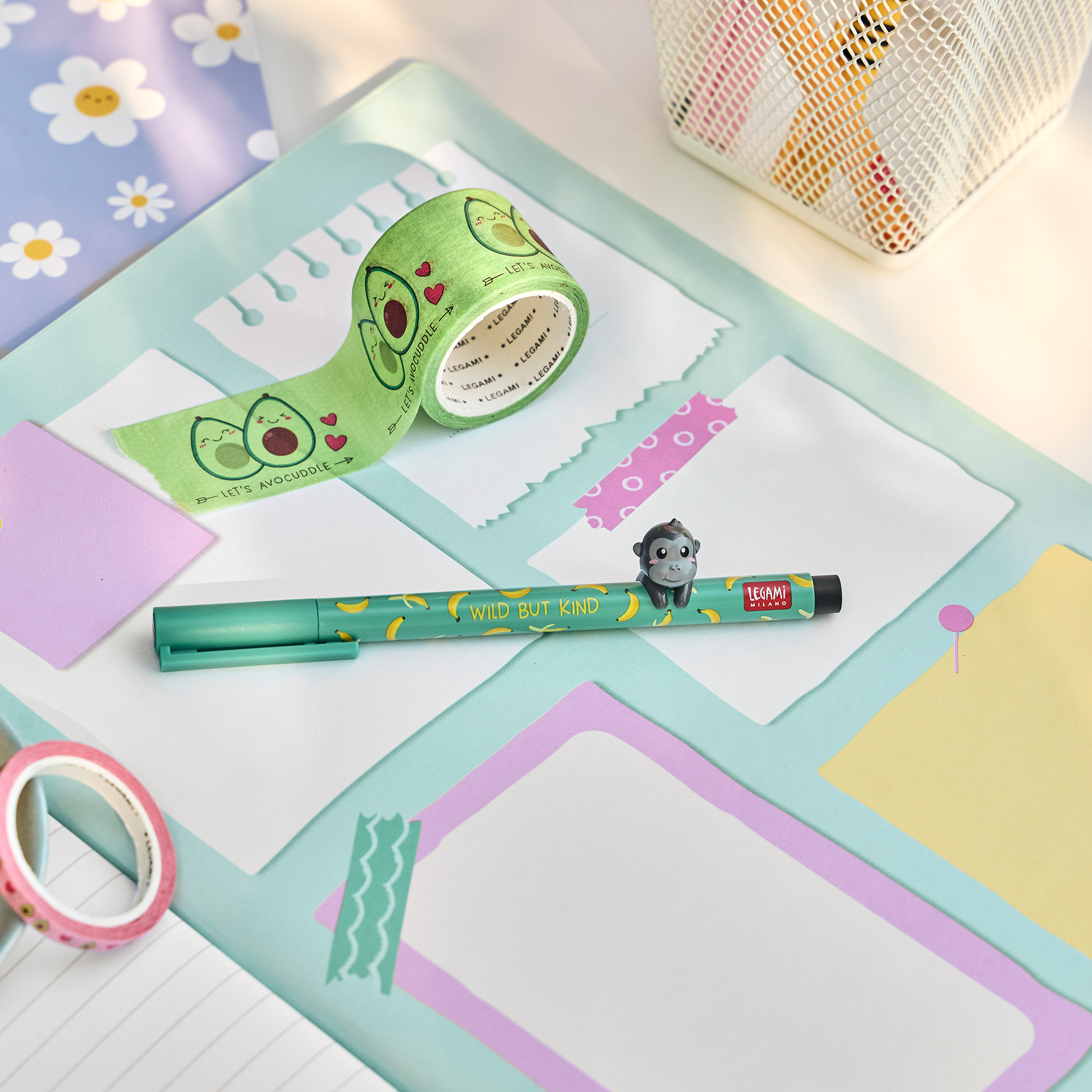 Legami Gel Stift mit Tierdeko Lovely Friends Wild but Kind Gorilla