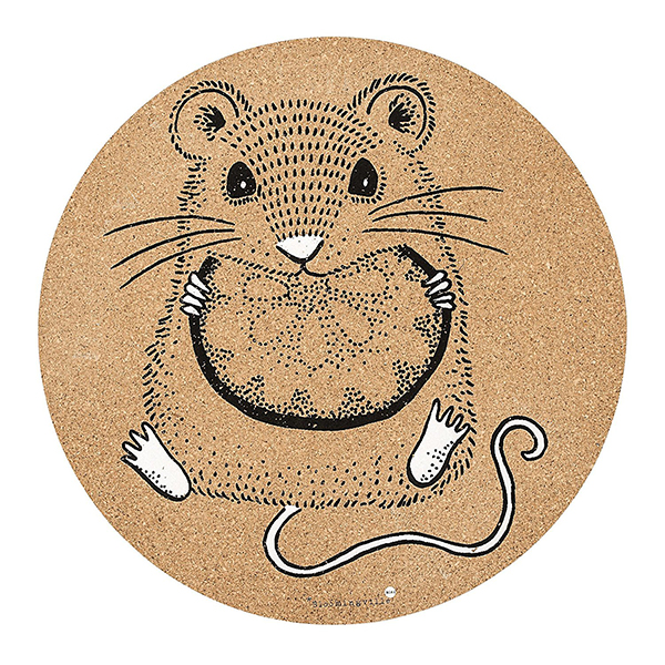 Bloomingville Kinder Platzset Tischset aus Kork mit Motiv Maus