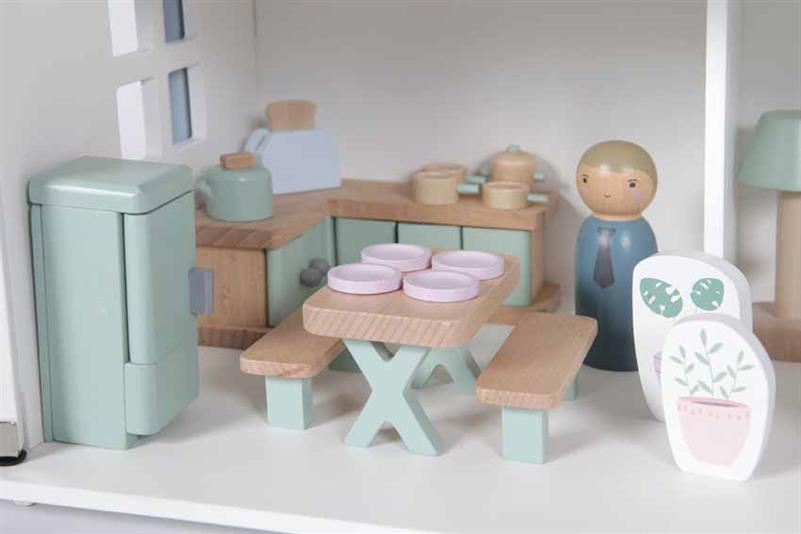 Little Dutch Puppenhaus Spielset Küche aus Holz 19 teilig Little Dutch Puppenhaus Spielset Küche aus Holz 19 teilig