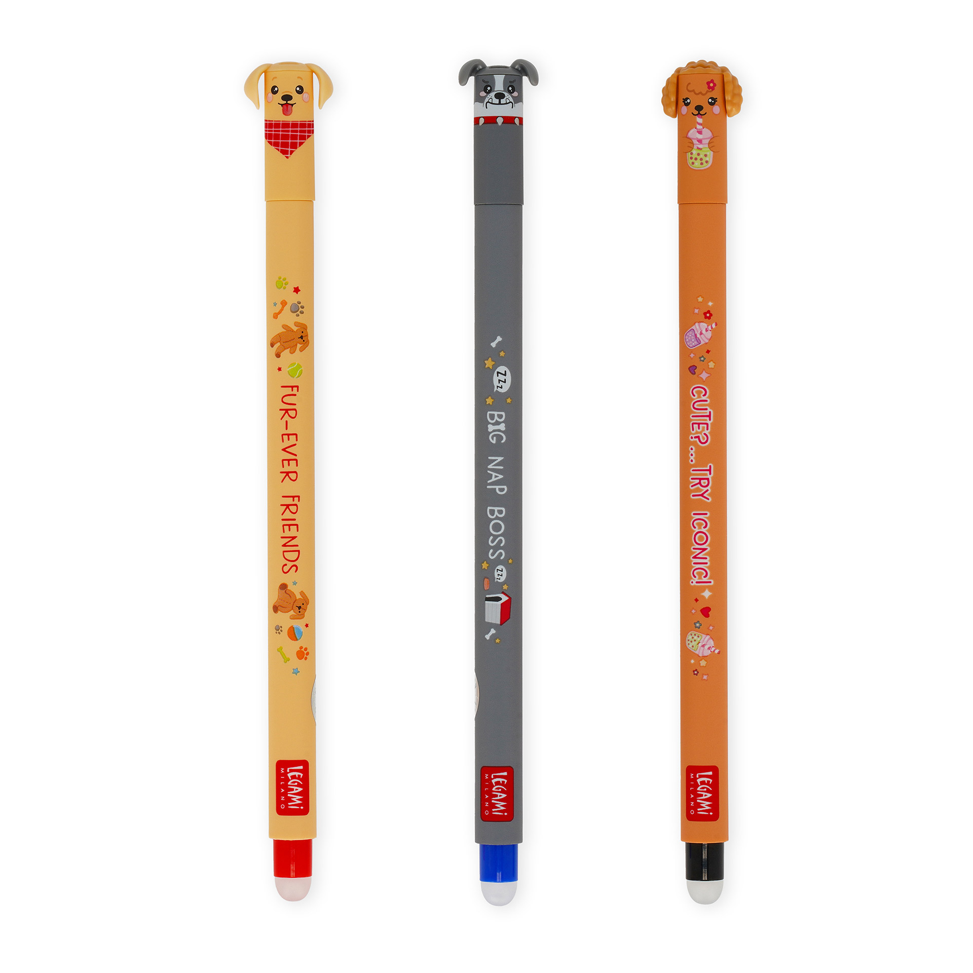 Legami 3er Set Löschbare Gelstifte Gel Pens Fur-ever Friends