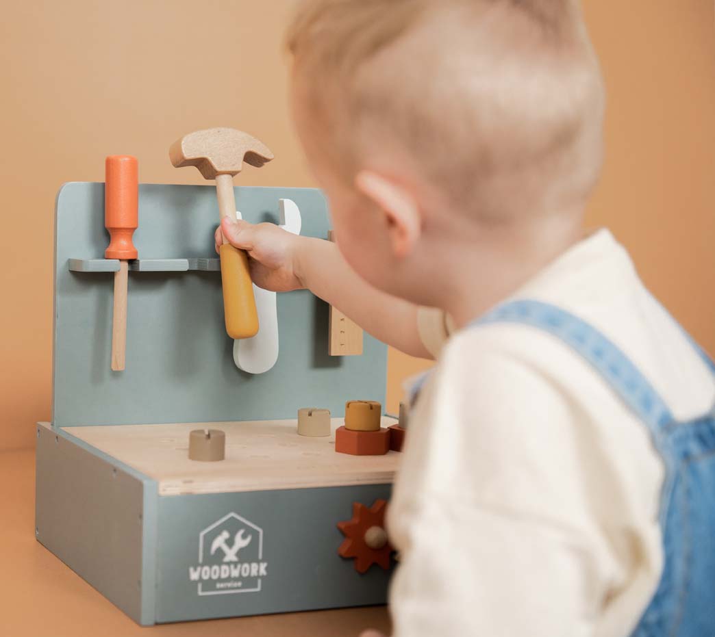 Little Dutch Spiel Mini Werkbank aus Holz blau Little Dutch Spiel Mini Werkbank aus Holz blau