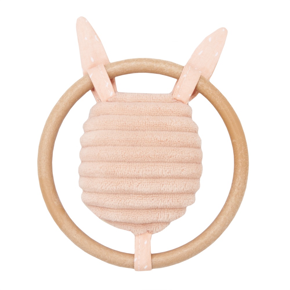 Trixie Mrs. Rabbit Hase Rassel mit Holzring rosa
