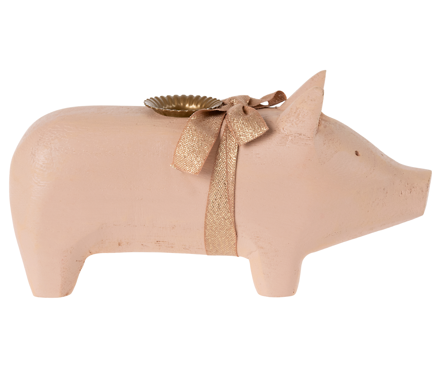 Maileg Kerzenhalter aus Holz Holzschwein Medium Powder