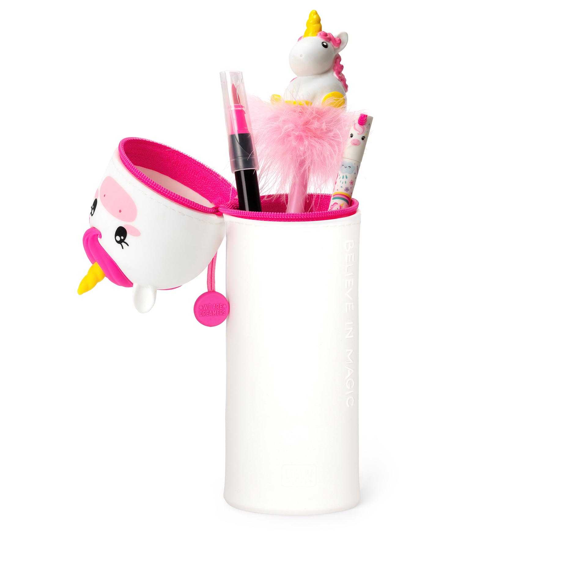 Legami 2 in 1 Federmäppchen aus Silikon Kawaii Unicorn Einhorn