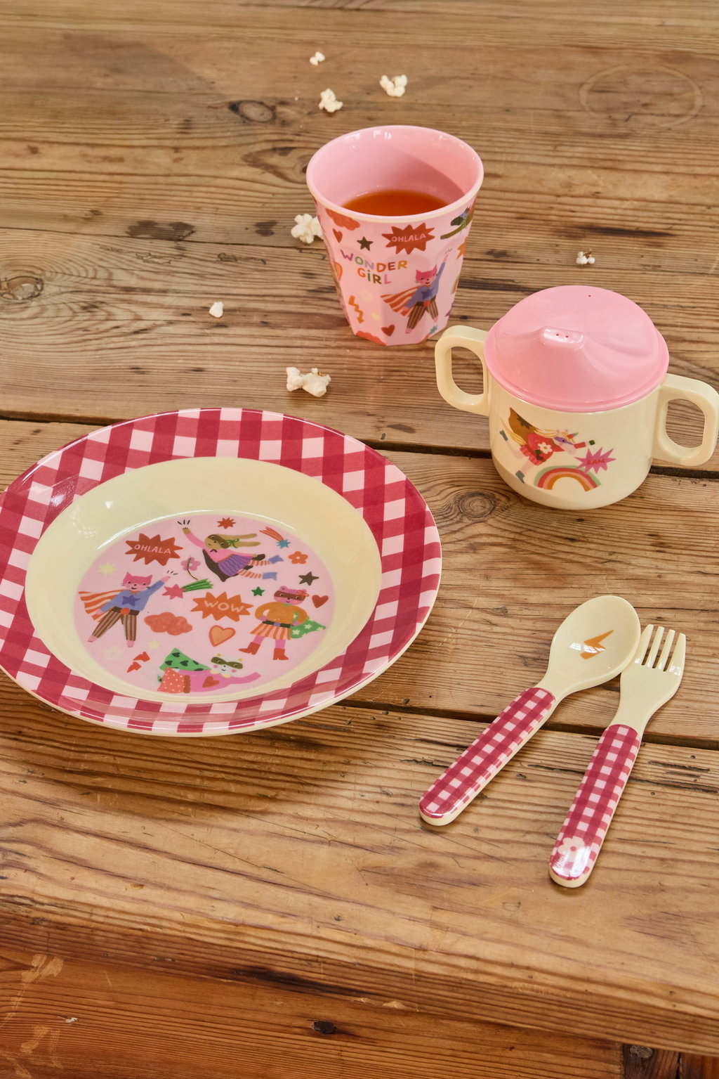 Rice Trinkbecher Melaminbecher Pink Hero Print Medium