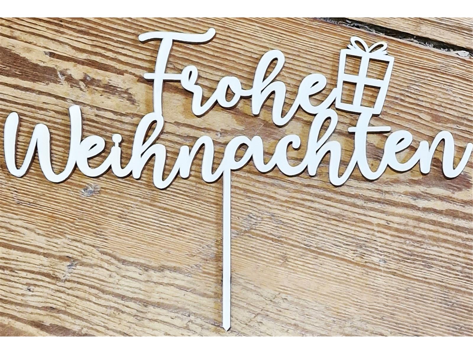 Kuchentopper für Weihnachten aus Holz Frohe Weihnachten Kuchentopper für Weihnachten aus Holz Frohe Weihnachten