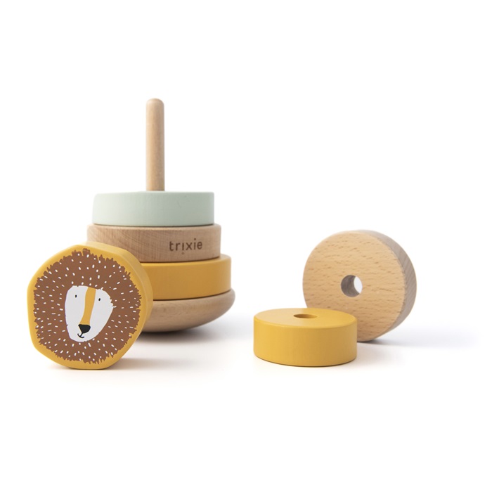 Trixie Baby Stapelturm mit Ringen aus Holz Mr. Lion Löwe gelb Trixie Baby Stapelturm mit Ringen aus Holz Mr. Lion Löwe gelb