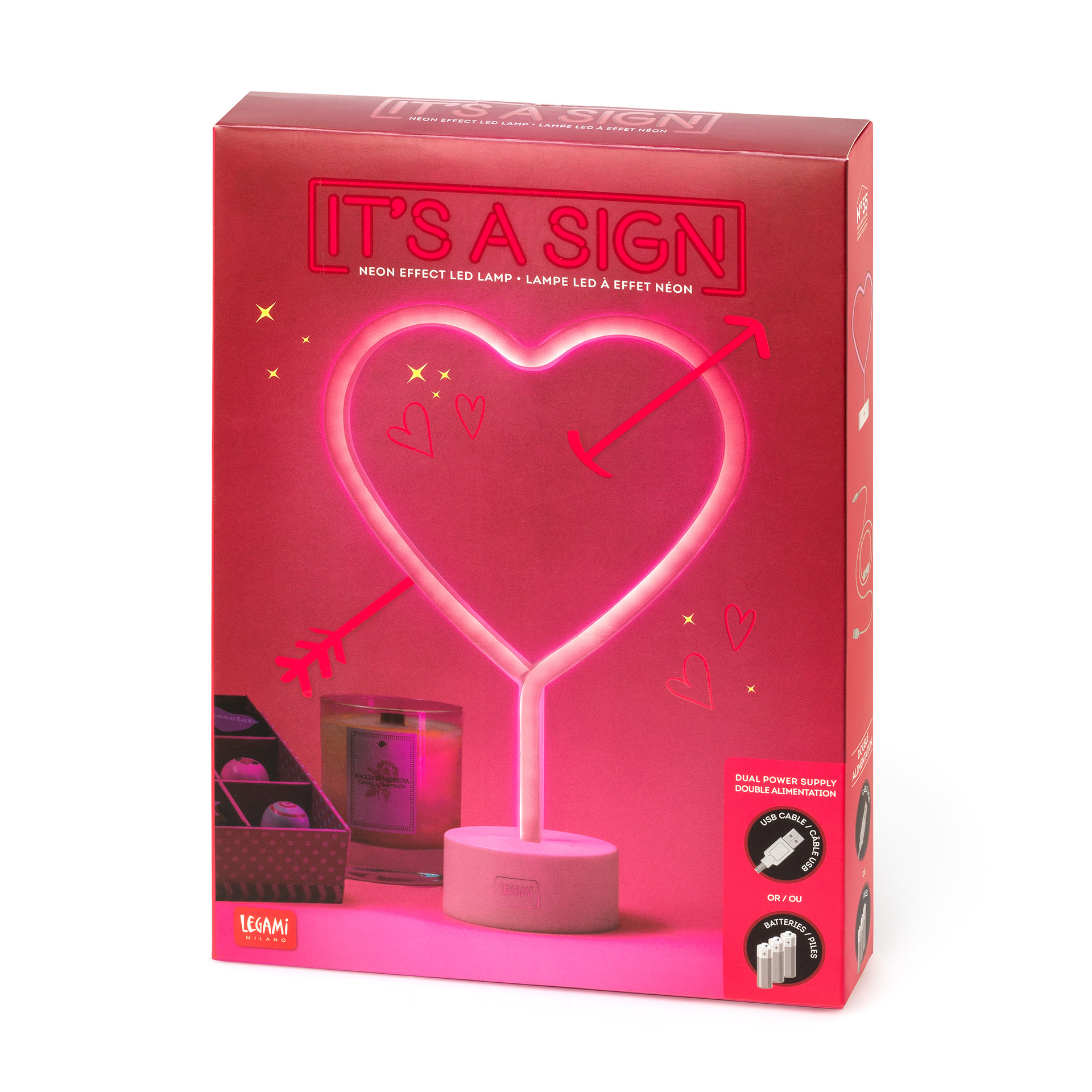 Legami Neon-Effekt LED Schild It's a sign Heart Herz