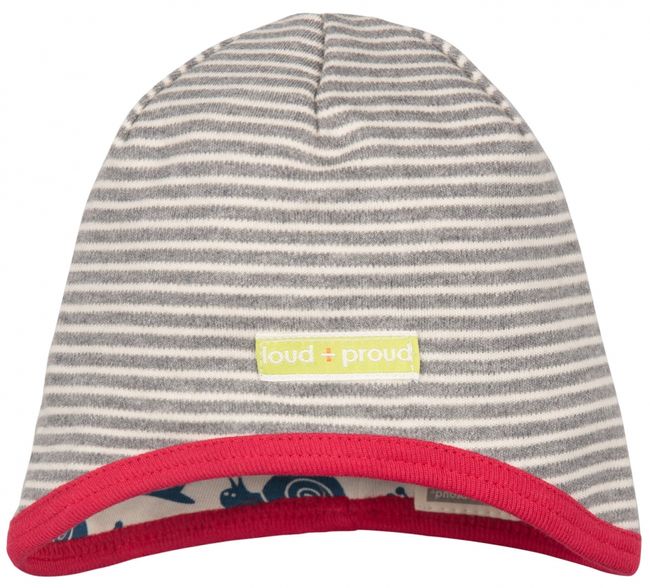 Loud + Proud Wendemütze Kindermütze Grau Schnecke 62/68