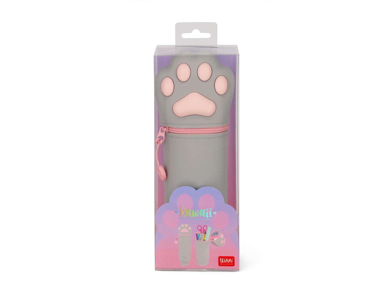 Legami 2 in 1 Federmäppchen aus Silikon Kawaii Katzenpfote