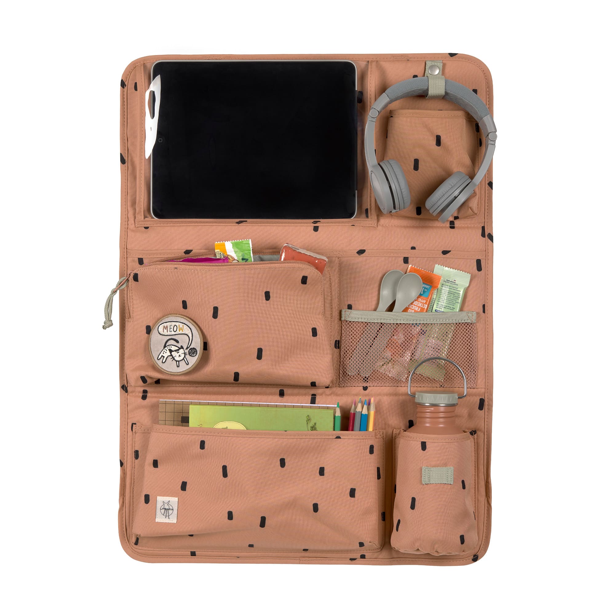 Lässig Autorücksitz Organizer Car Wrap-to-Go Happy Prints caramel Lässig Autorücksitz Organizer Car Wrap-to-Go Happy Prints caramel