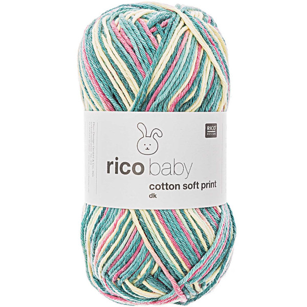 Rico Design Rico Baby cotton soft print dk Wolle 50g Farbe 021 Gelb-Petrol