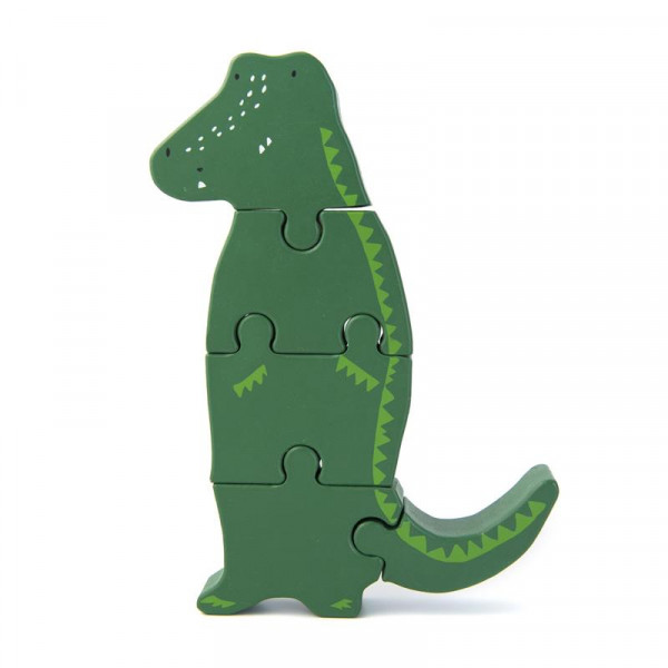 Trixie Holz-Puzzle Tierform Krokodil Mrs. Crocodile grün