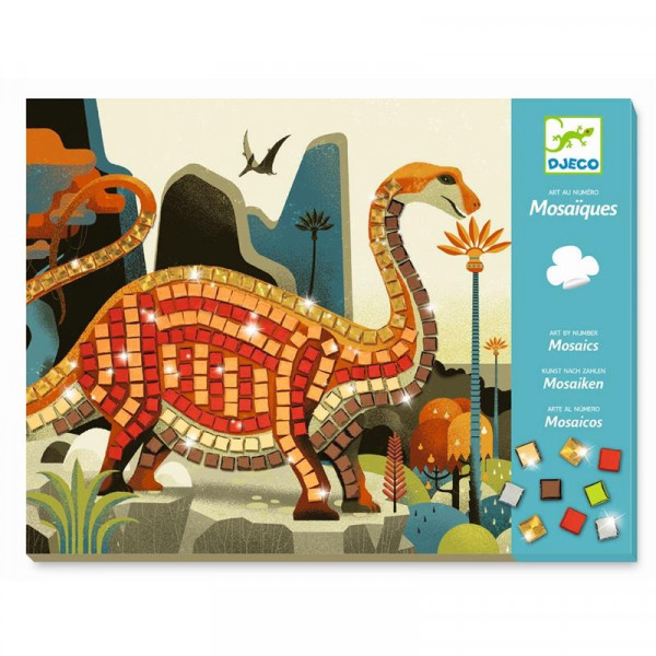 Djeco Glitzer-Mosaik Dinosaurier Dino Klebebilder mit Moosgummisticker